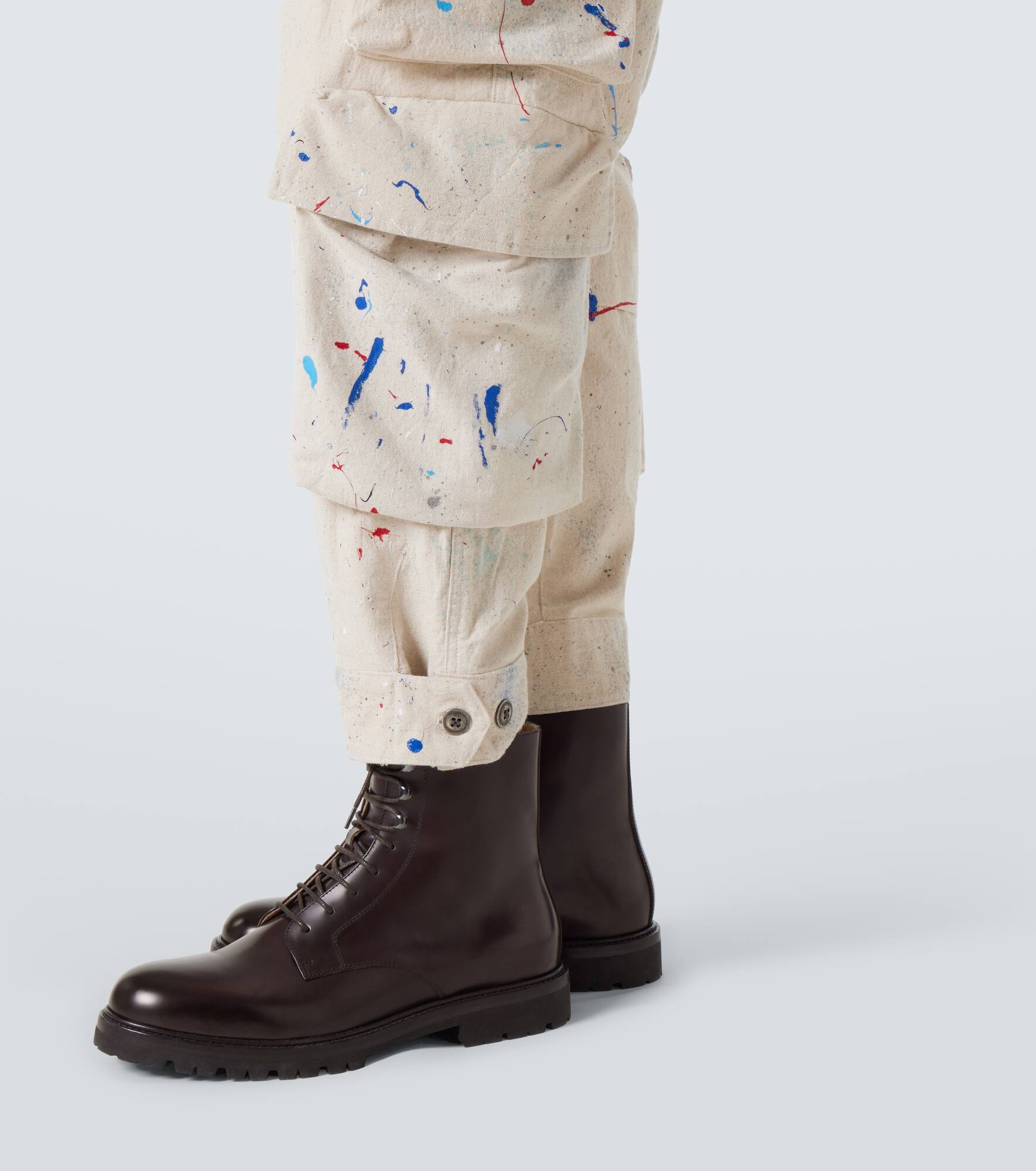Painters printed cotton cargo pants - 5