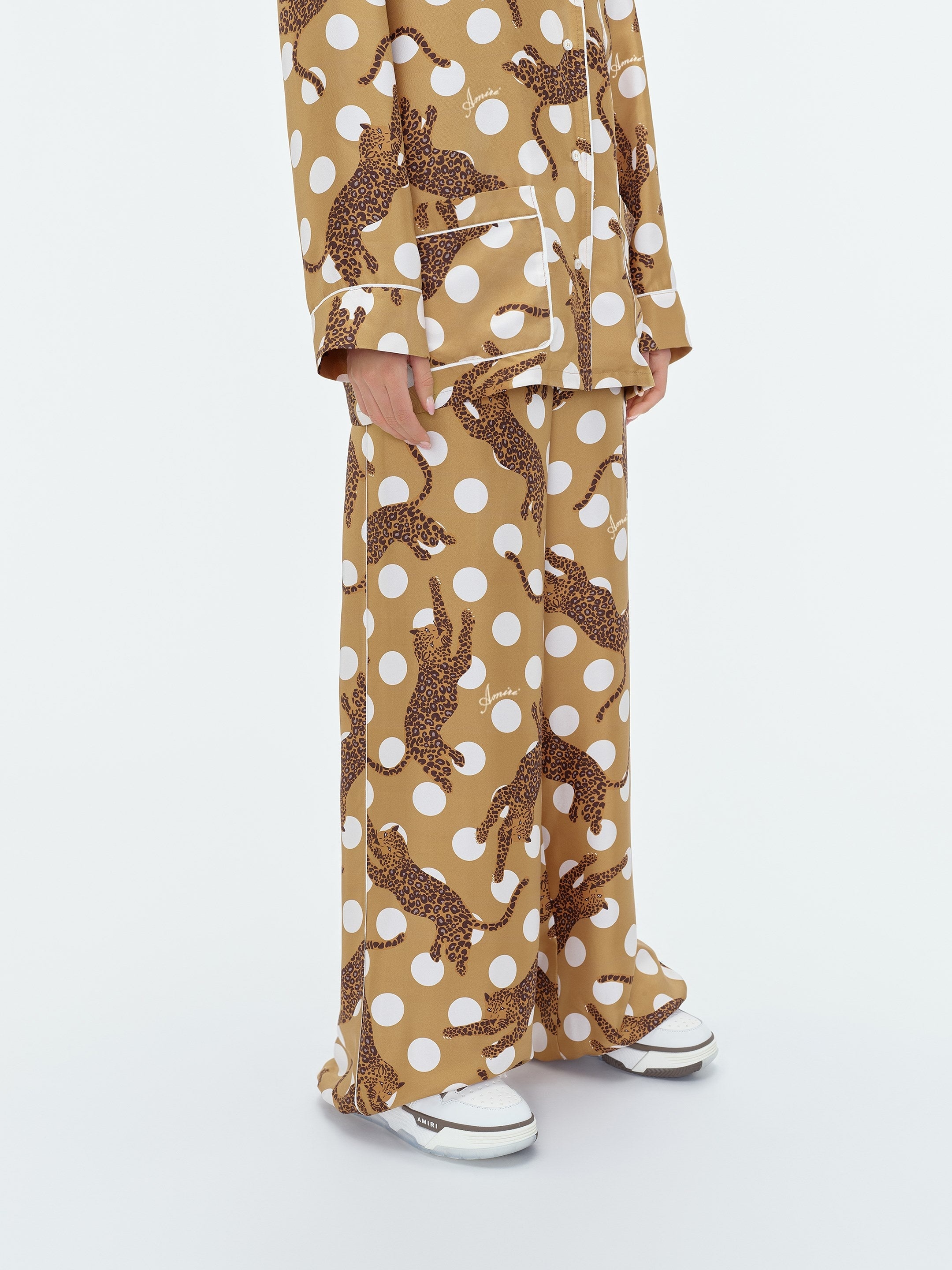 LEOPARD PAPERBAG SILK PANT - 3