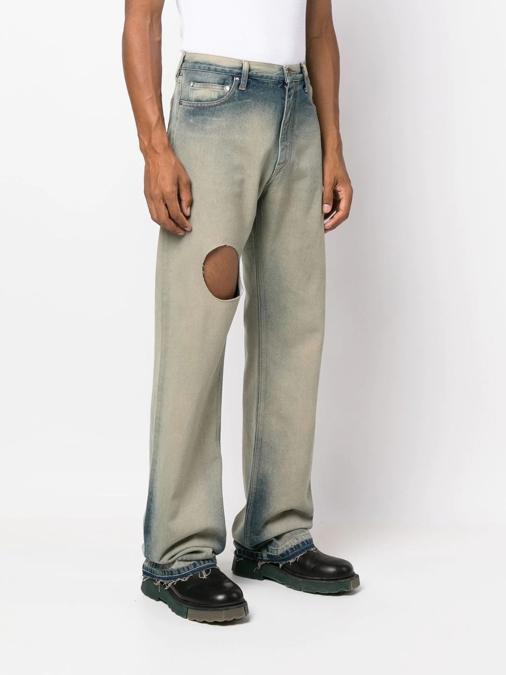 Meteor-cut out wide jeans - 3