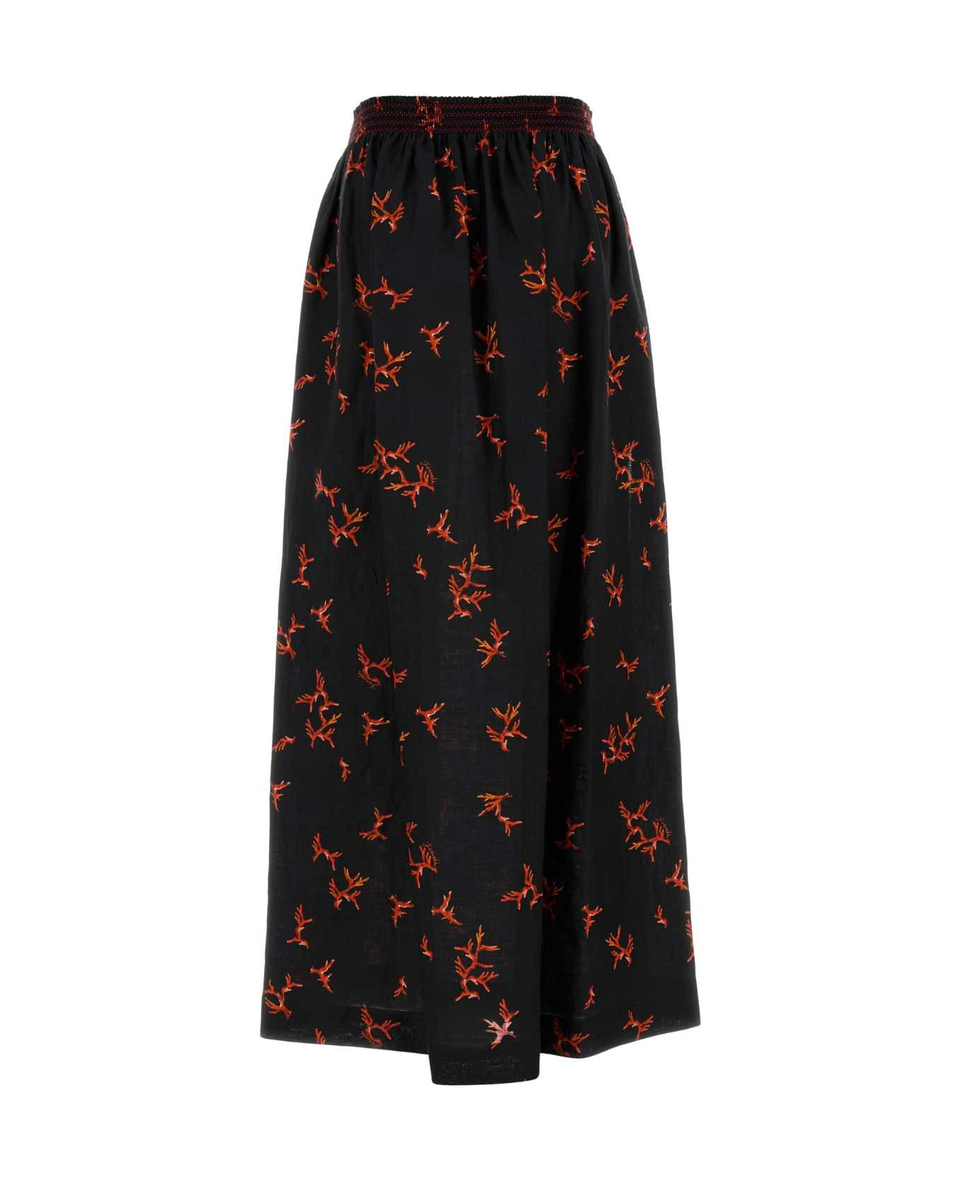 Printed Linen Skirt - 2
