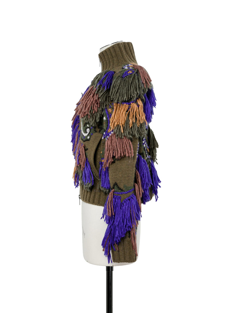 sacai Paisley Jacquard Knit Blouson outlook