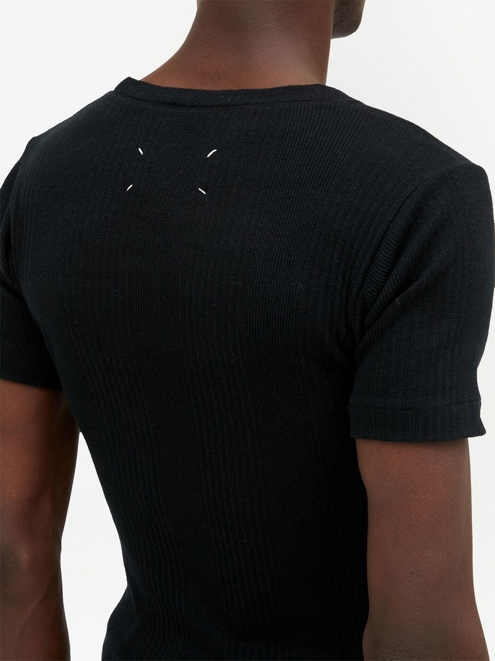 ribbed-knit cotton T-Shirt - 6