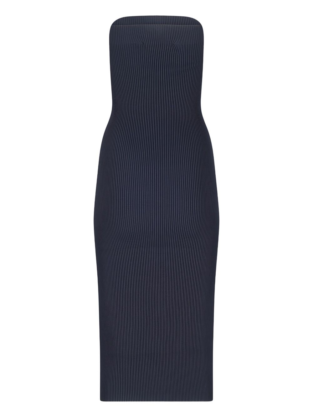 ribbed strapless midi dress - 2