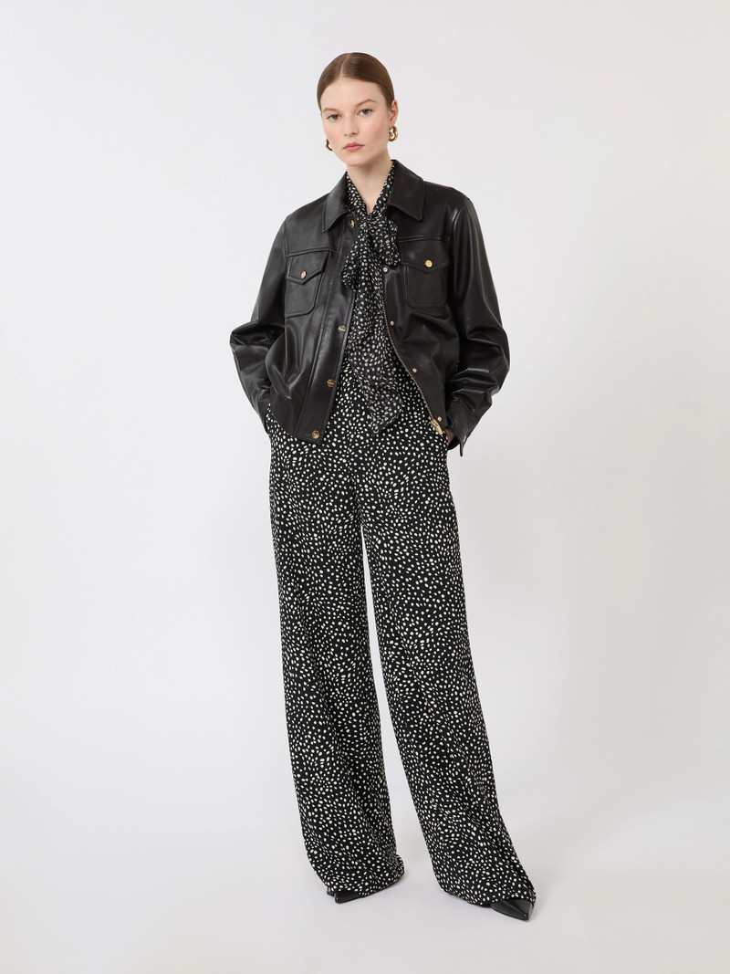 Max Mara ETERE Blouse in printed chiffon - BLACK outlook