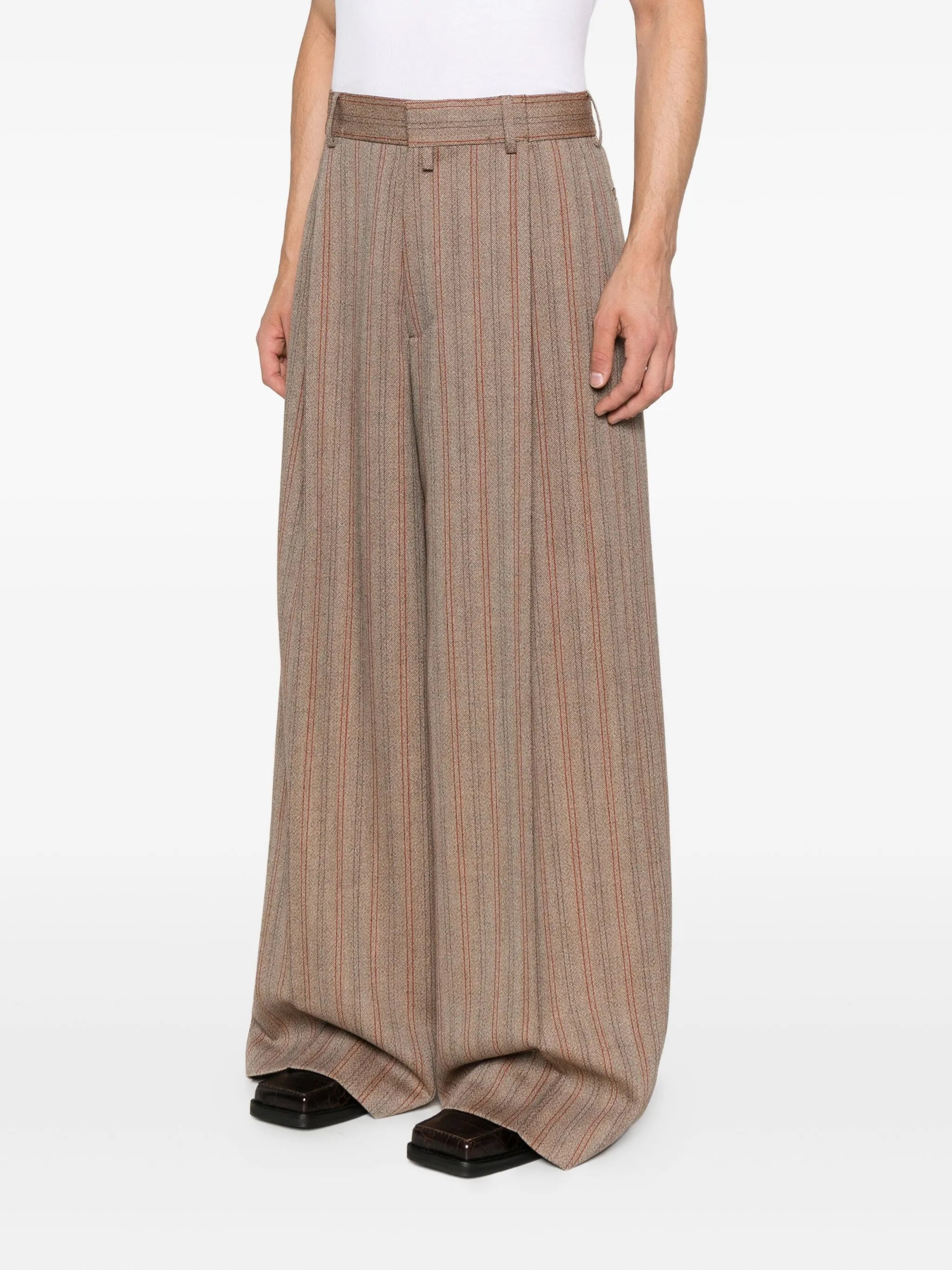 Dries Van Noten Stripe-pattern Wool Trousers - 3