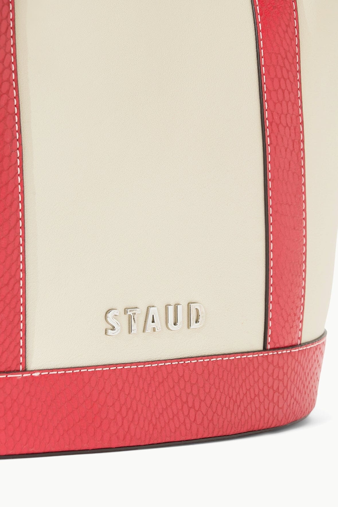 STAUD ALLORA TOTE CREAM RED ROSE - 5