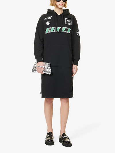 GUCCI Graphic-print relaxed-fit cotton-jersey midi dress outlook