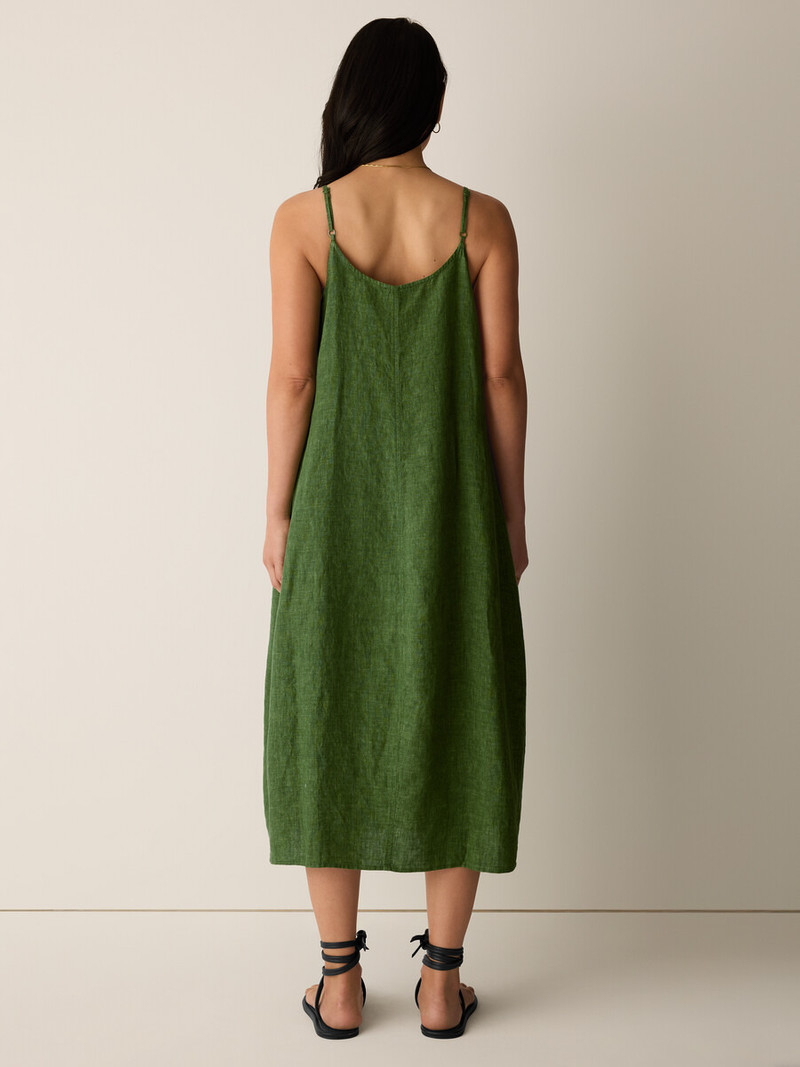 Washed Organic Linen Délavé Lantern Dress 4