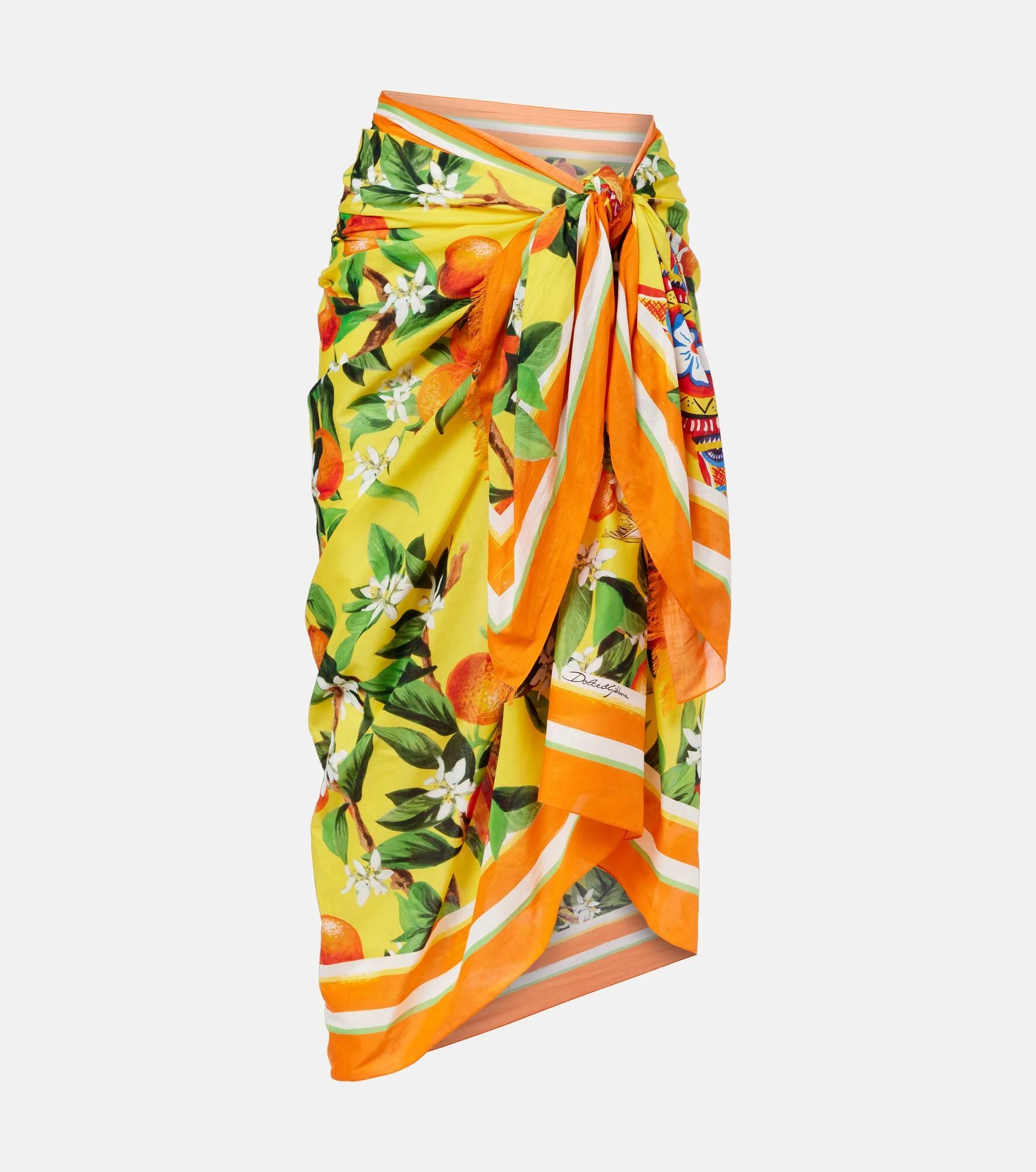 Printed cotton beach cover-up - 1