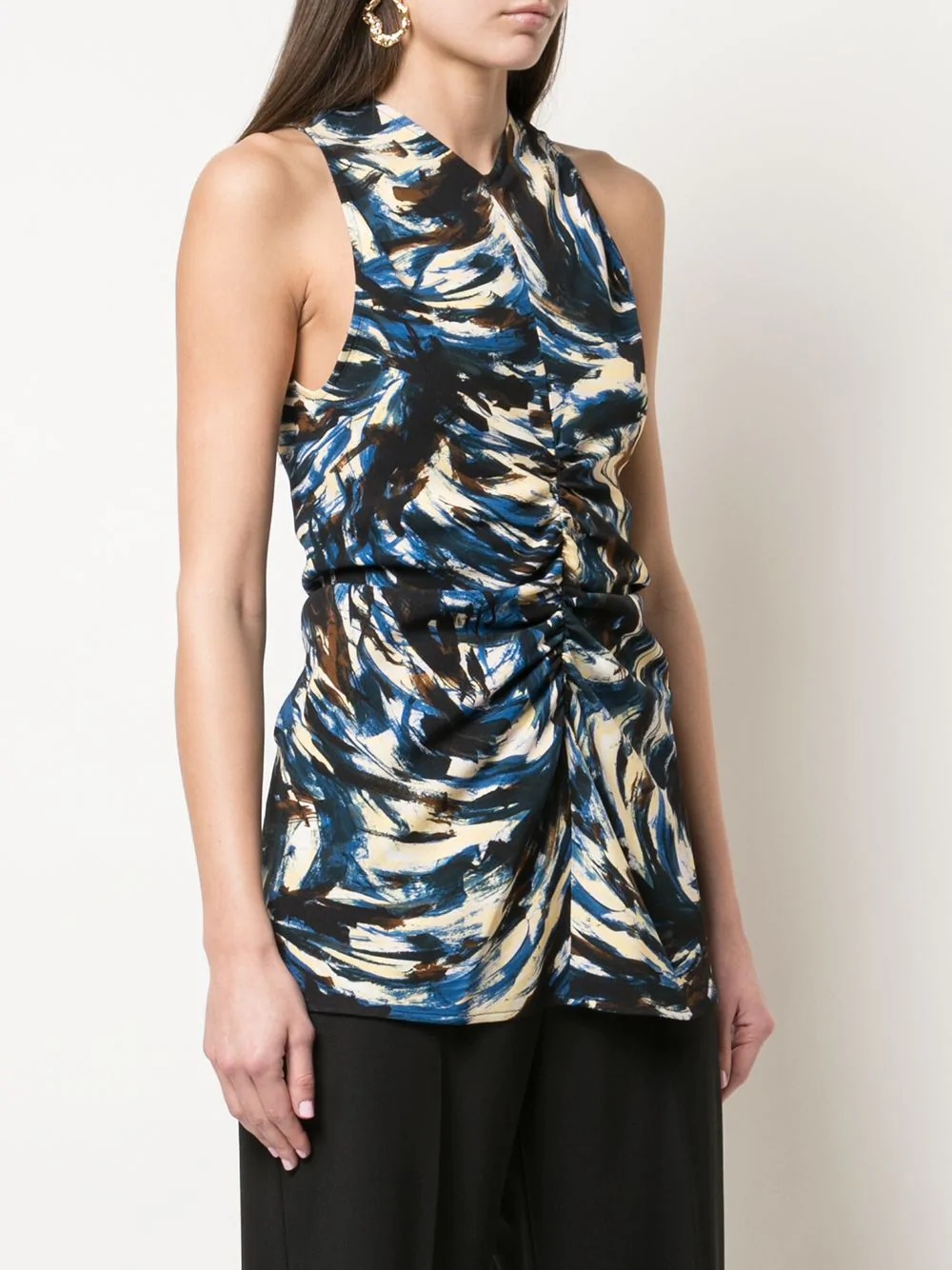 feather print tank top - 3