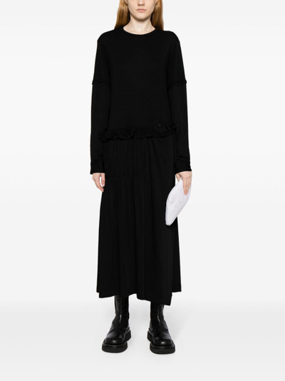 Yohji Yamamoto panelled tiered maxi dress outlook