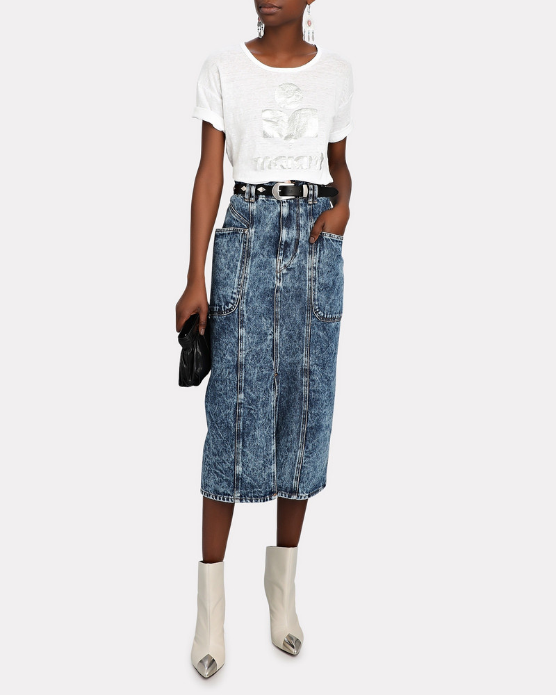 Isabel Marant Étoile Koldi Logo Linen T-Shirt outlook