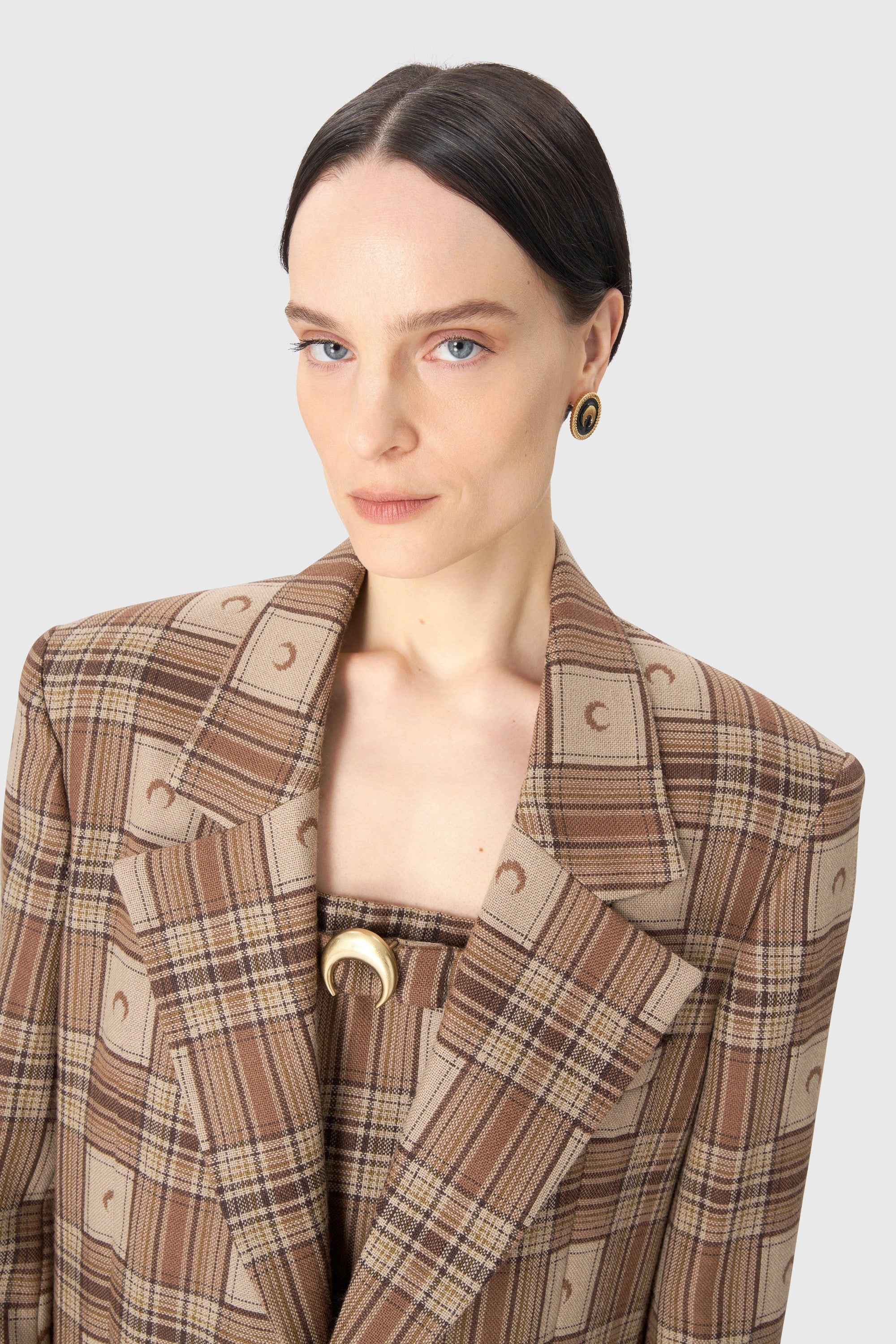 Moon Checks Jacquard Boxy Jacket - 3