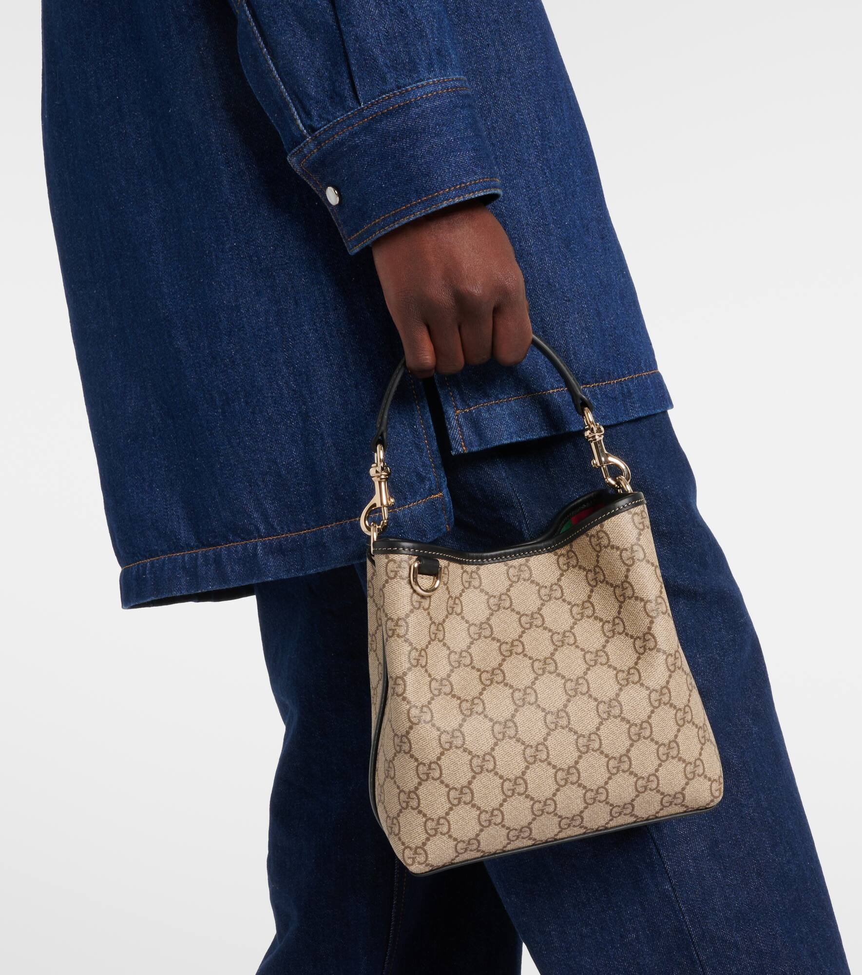 GG Canvas leather-trimmed tote bag - 7