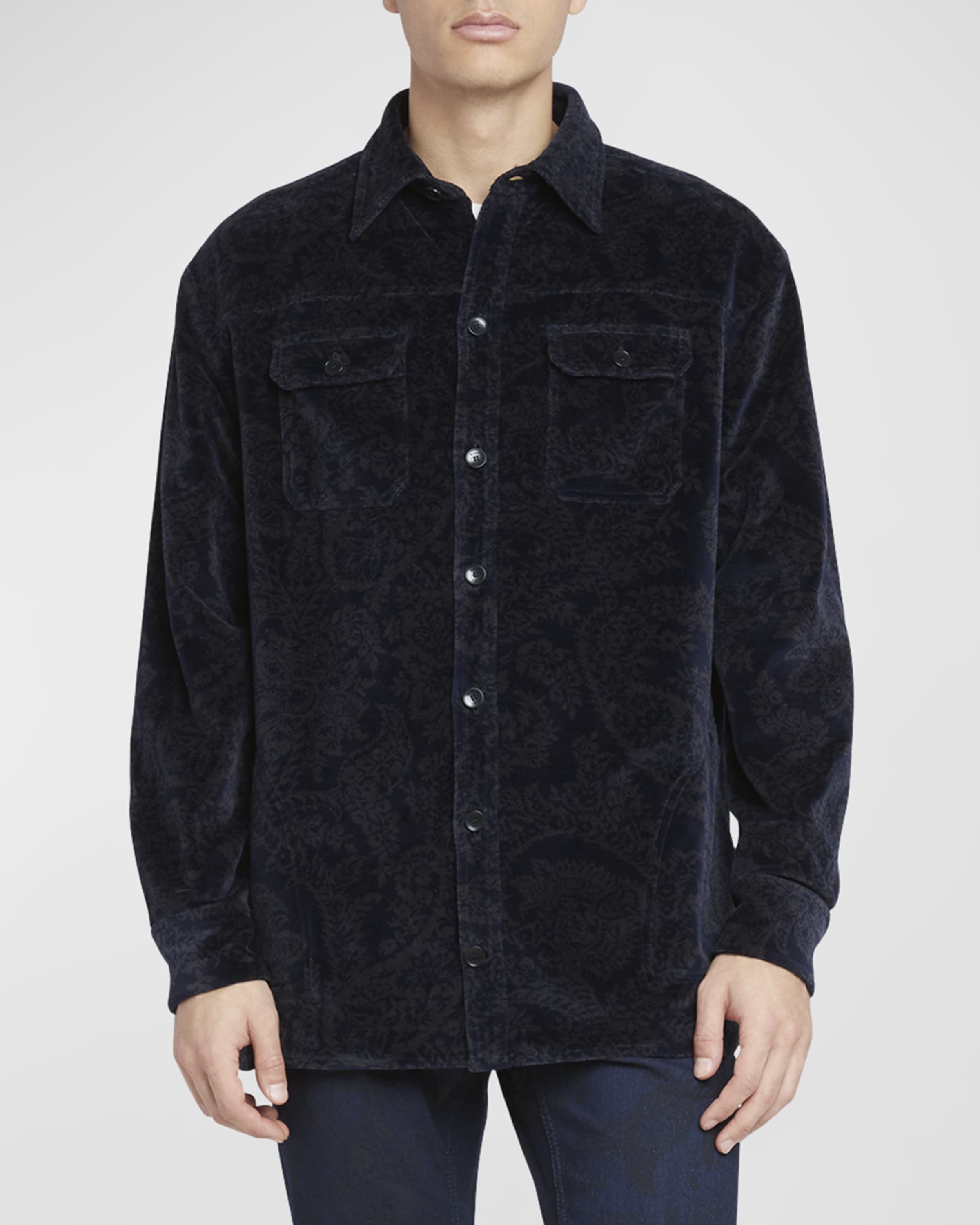 Men's Paisley Velvet Overshirt - 2