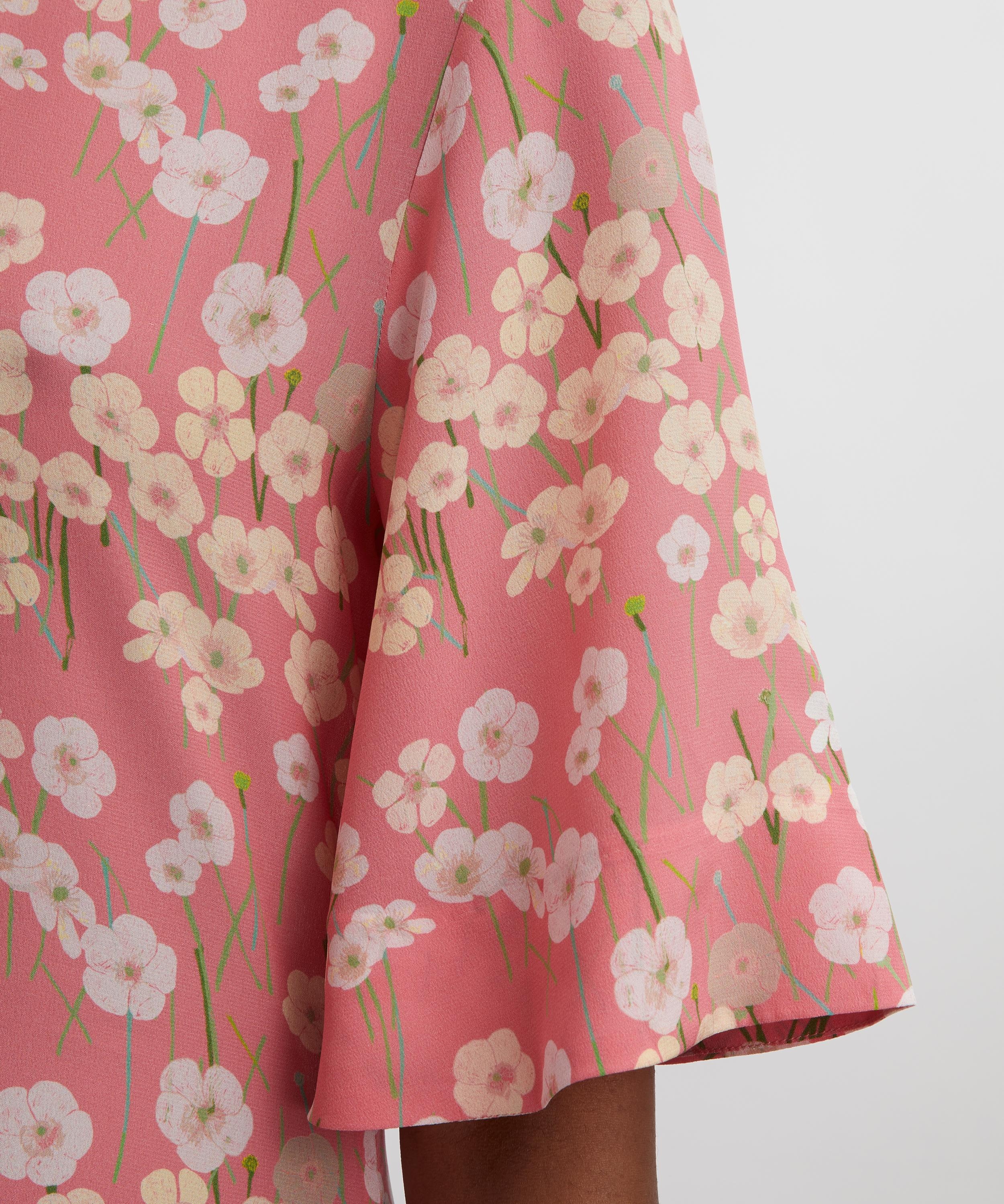Marjorie Pink Buttercups Silk Dress - 5