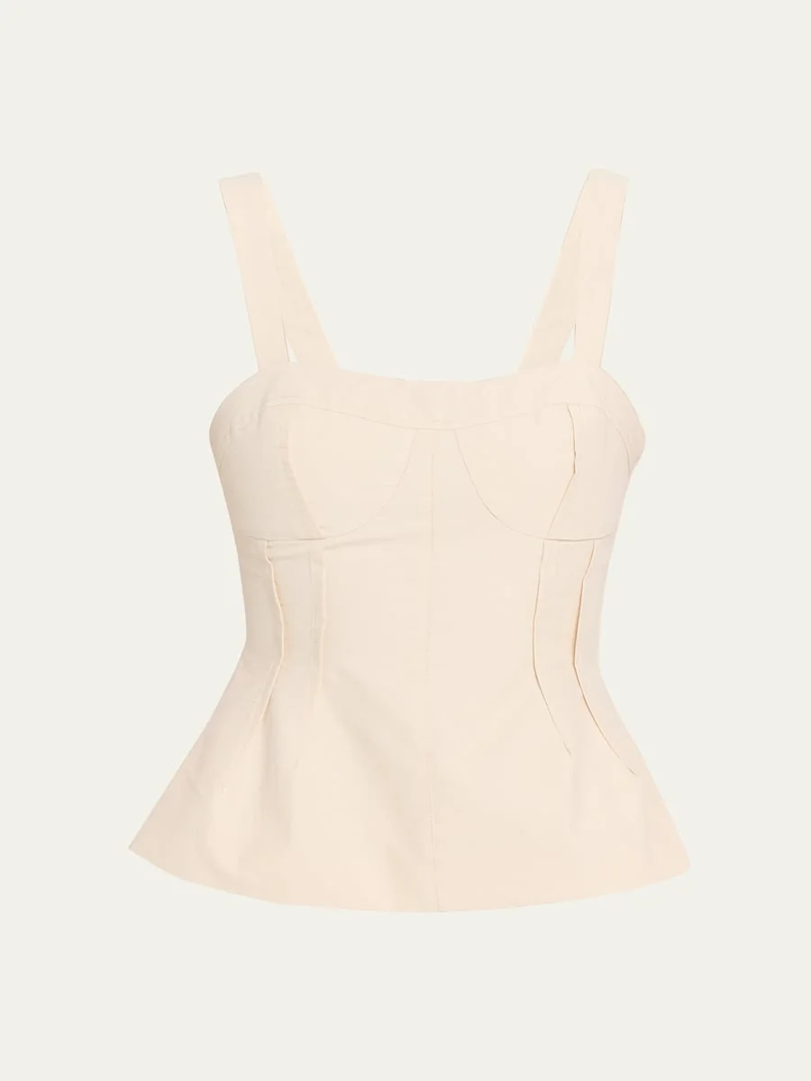 April Cotton Faille Bustier Top - 1
