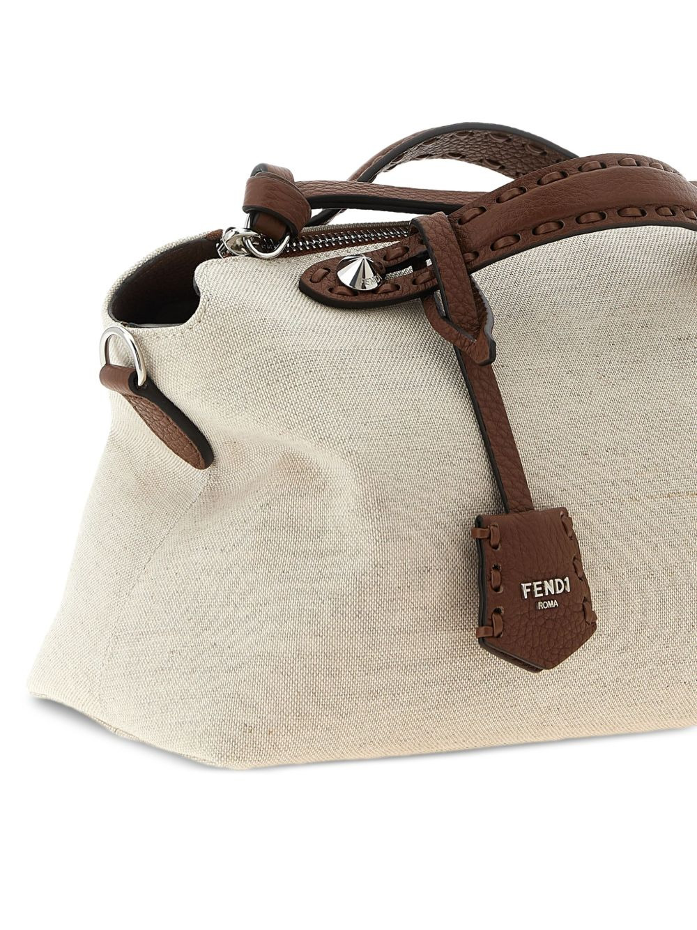 zip-top saddlery-stitching handbag - 3