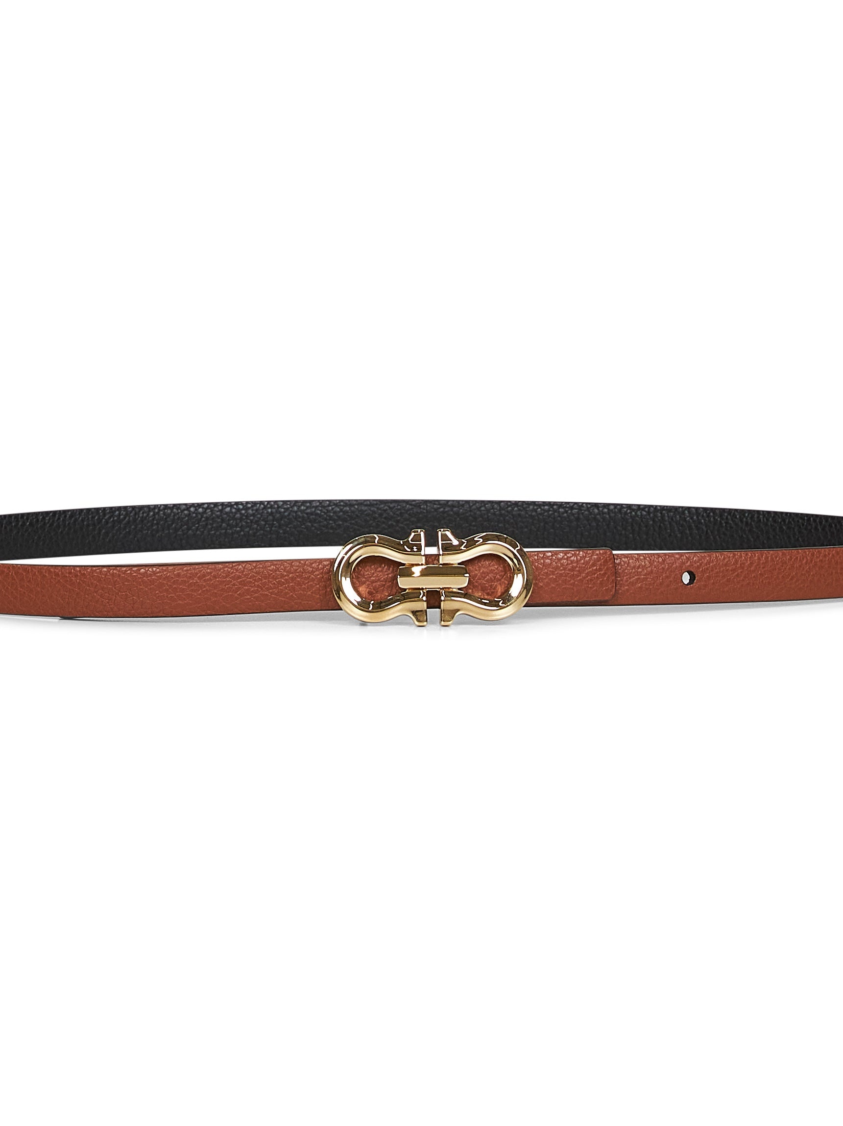 New cognac Gancini reversible belt - 2