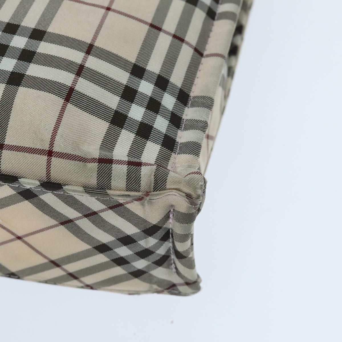 Burberry Nova Check Blue Label Hand Bag Nylon Beige Brown Silver - 10