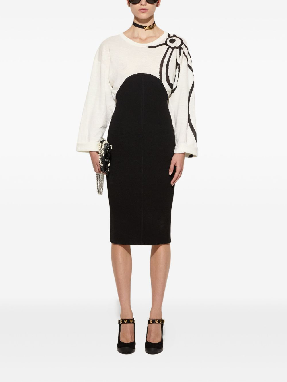 abstract-print knit dress - 2