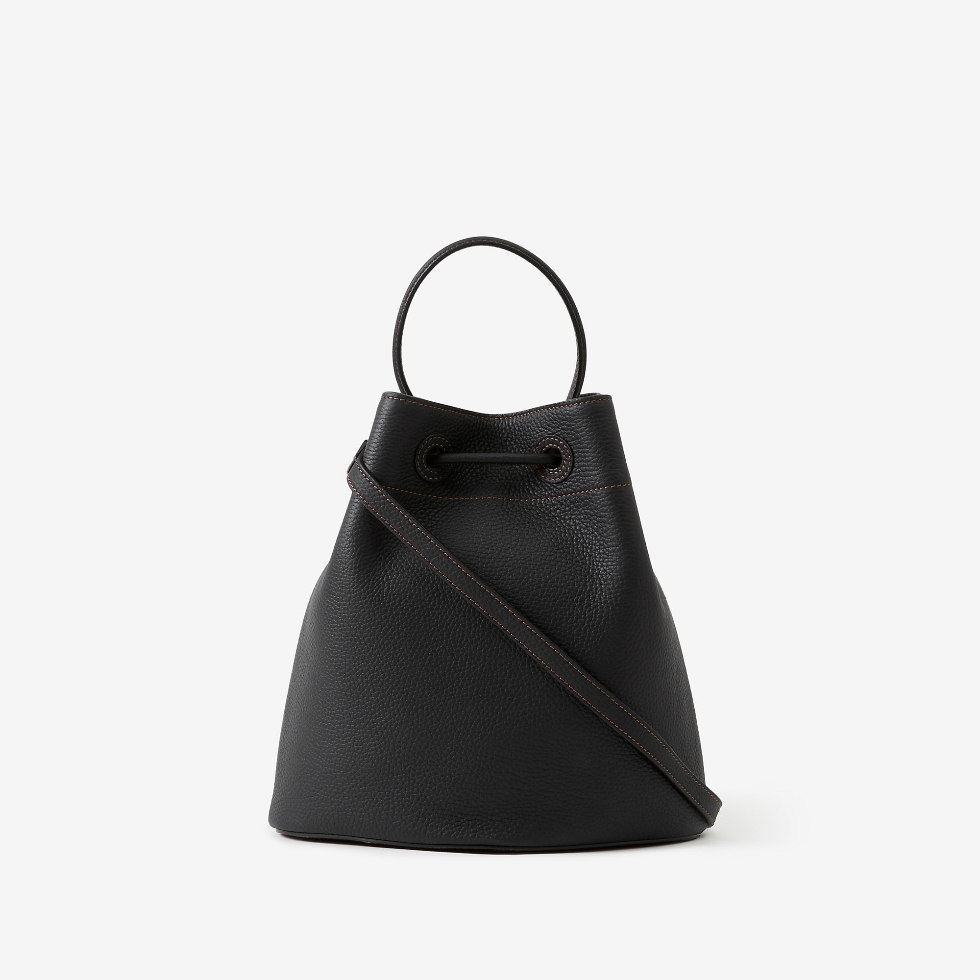 Small Grainy Leather TB Bucket Bag - 3