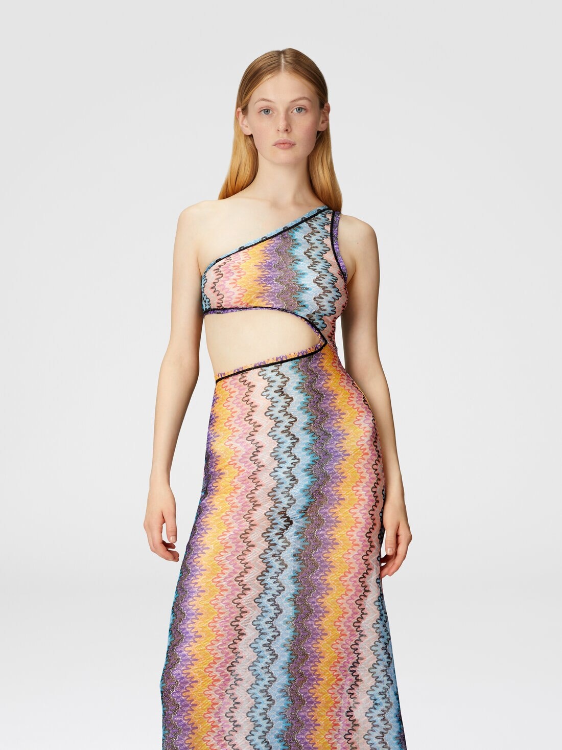 Long one-shoulder cover-up with cut-out detail - 4