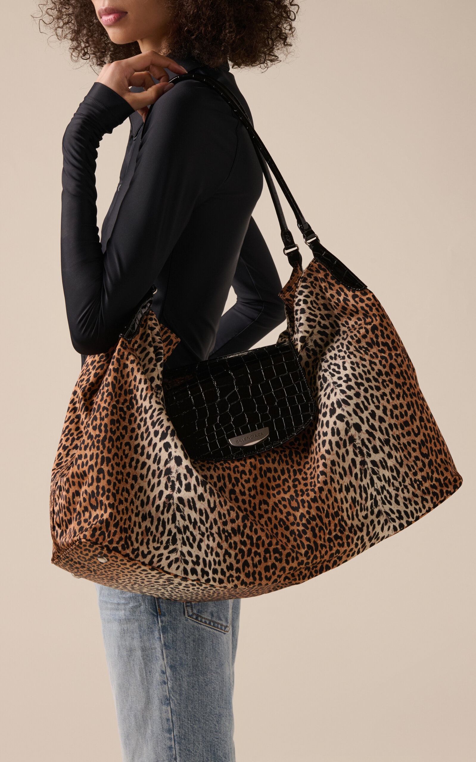 【BALENCIAGA】Cabas Leopard Small Tote Bag Balenciaga Cabas Xs Leopard Print Handbag 2-Way Tote Bag