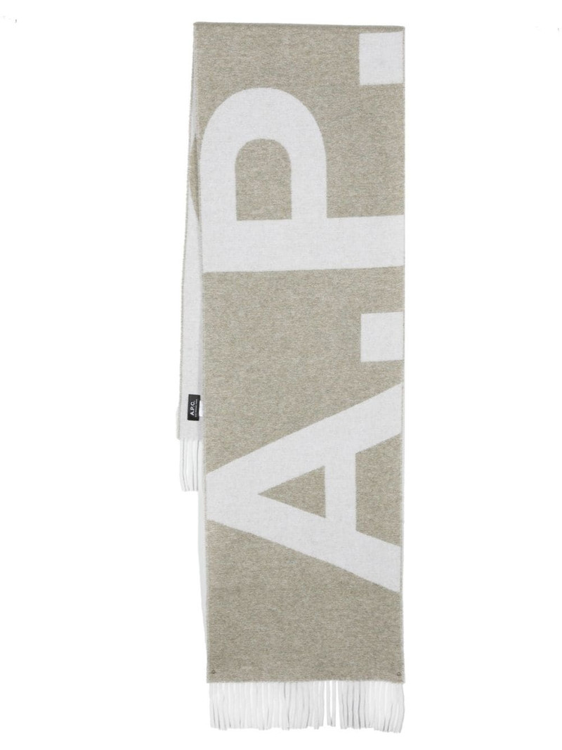 intarsia-knit logo scarf 1