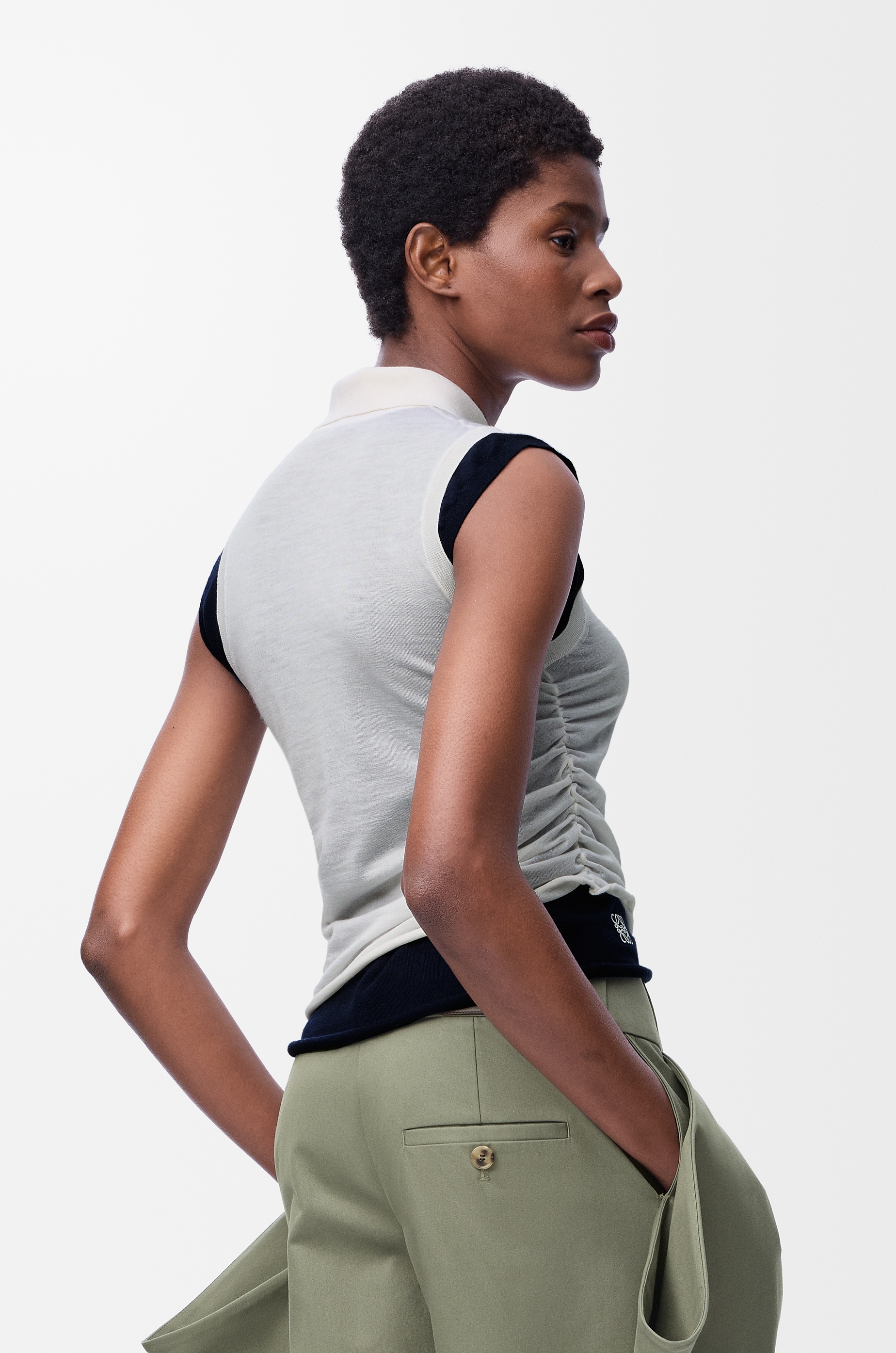 Draped top in cashmere - 4