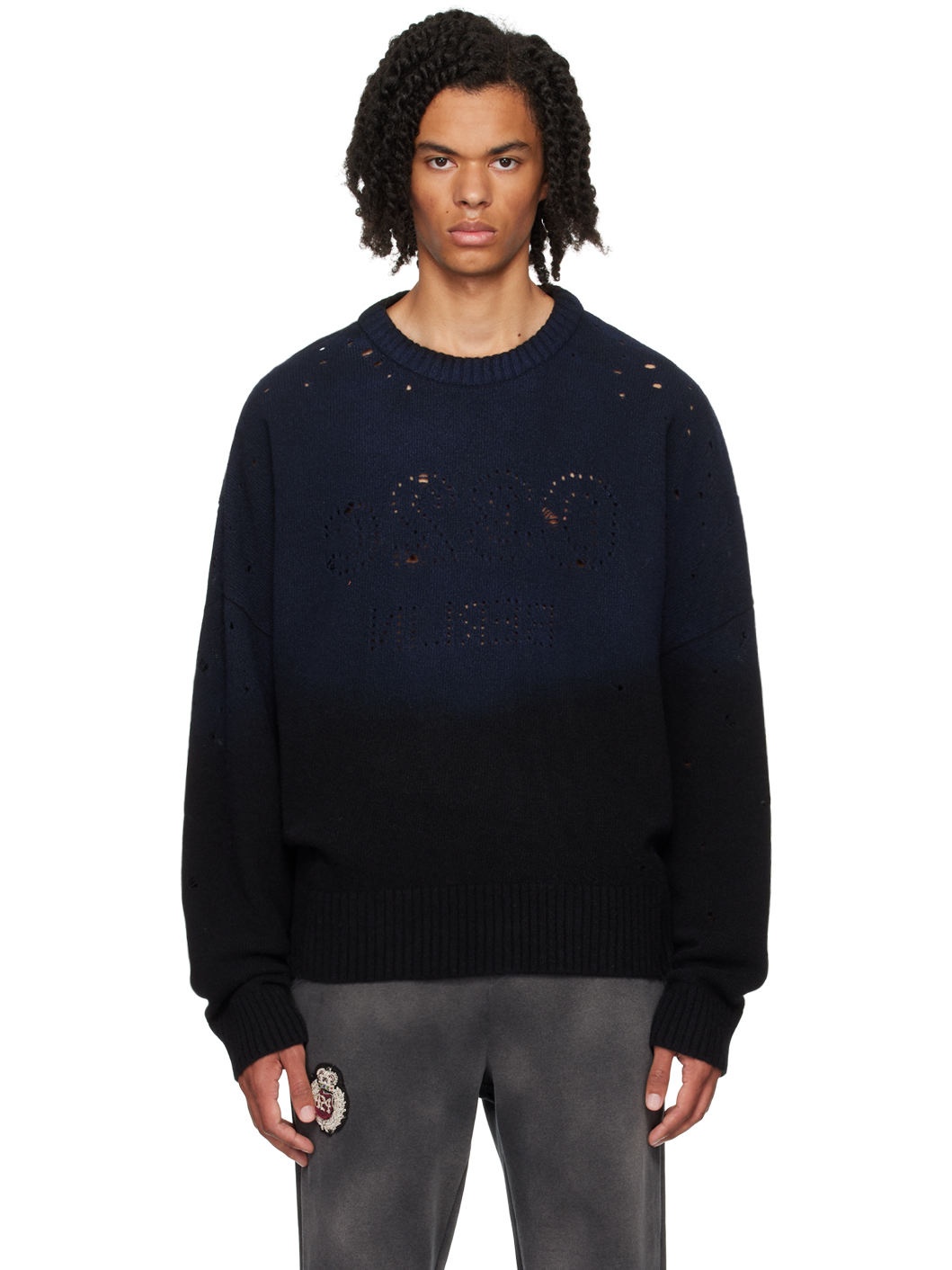 Black & Blue Lazer Selfie Sweater - 1