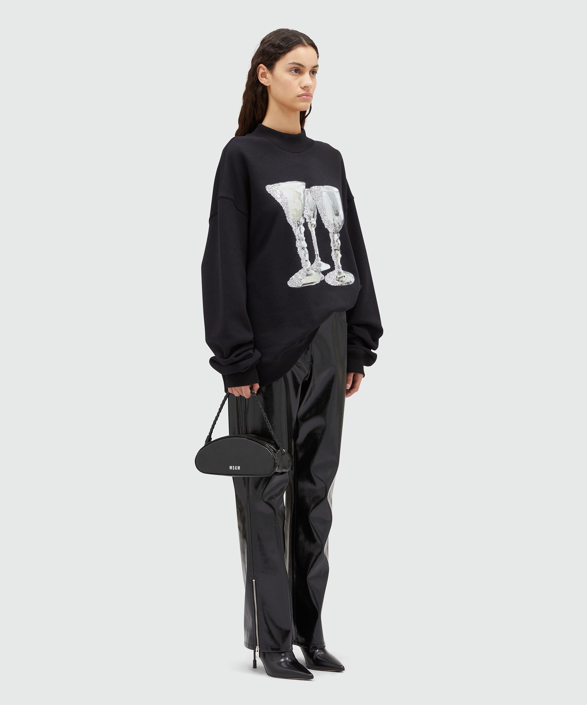 Jersey sweatshirt with "Glasses" print - 4