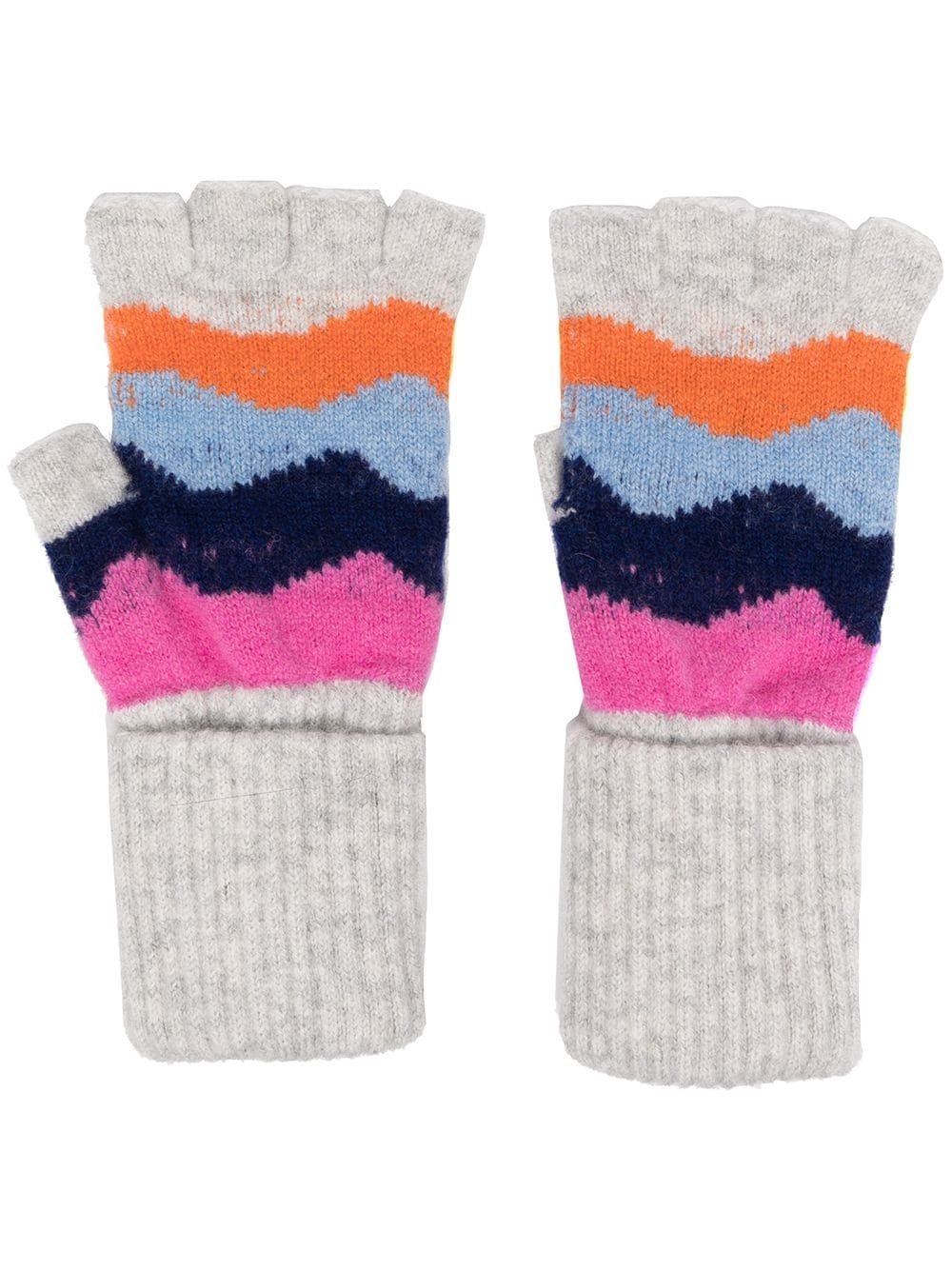 fingerless zigzag gloves - 1