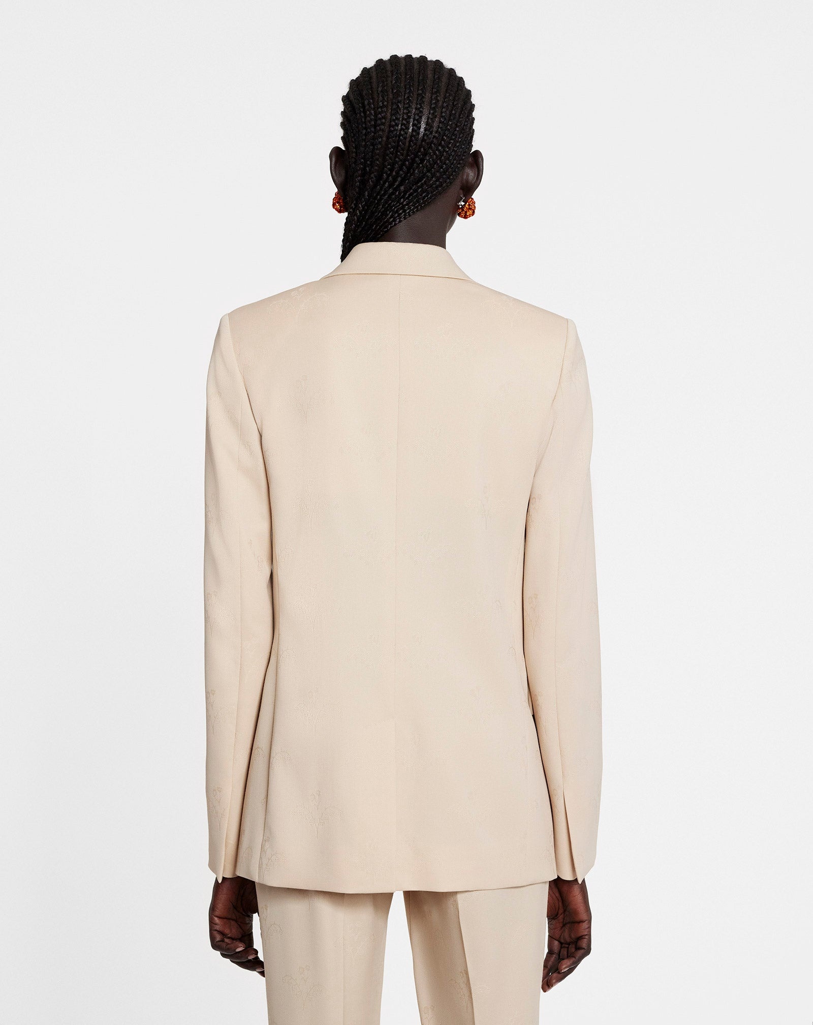 FLORAL JACQUARD SINGLE-BREASTED JACKET - 4