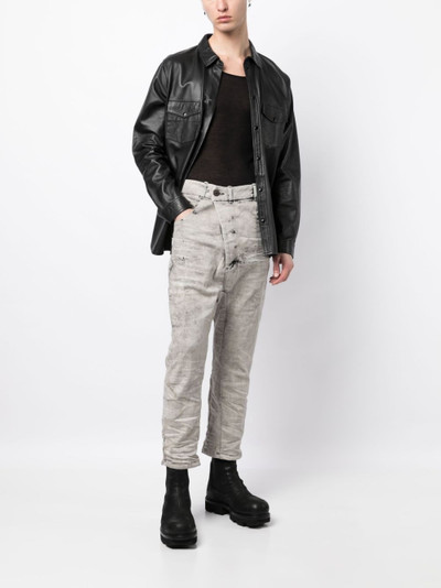 Boris Bidjan Saberi asymmetric-fastening cropped jeans outlook