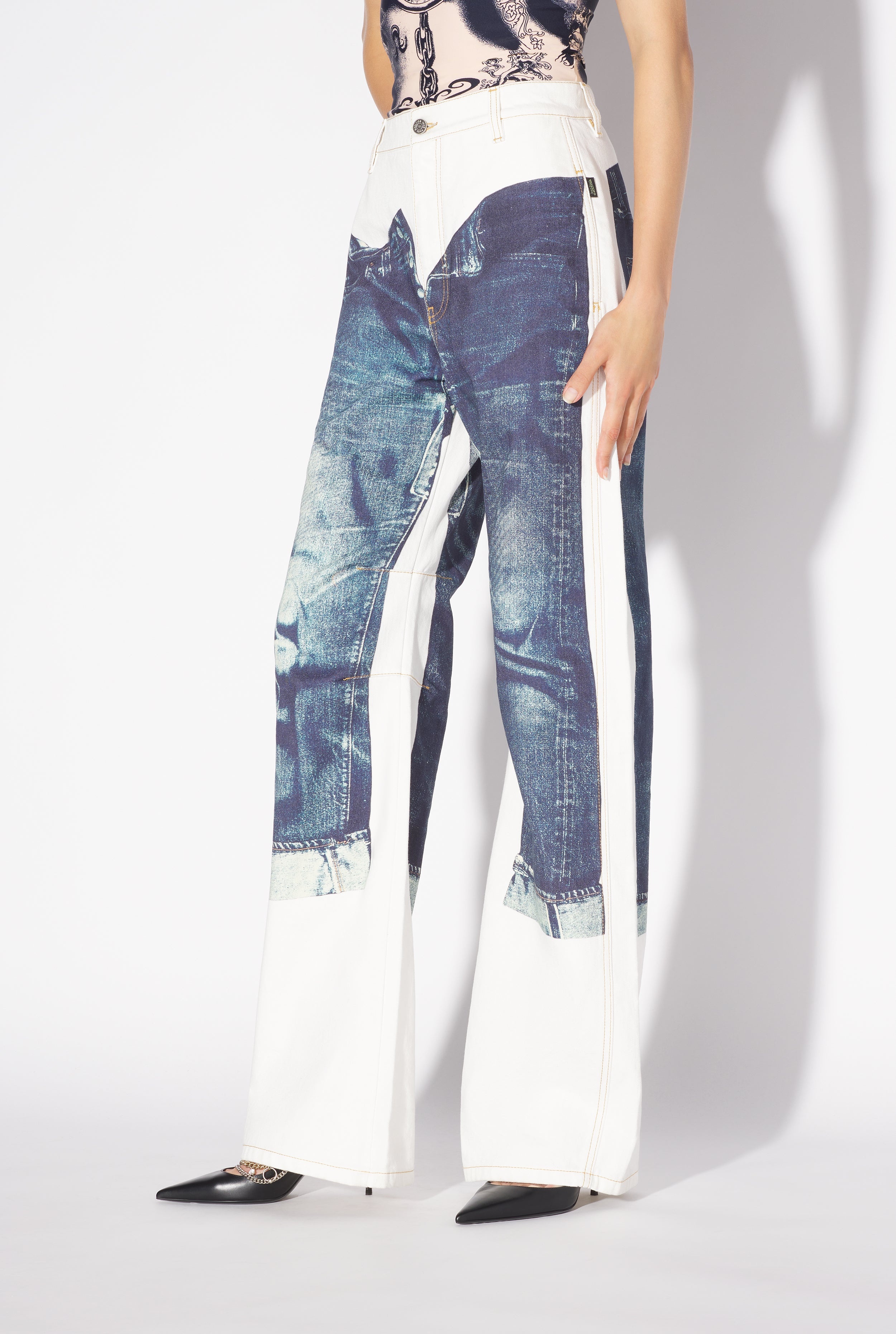 THE WHITE TROMPE L’OEIL DENIM JEANS - 3