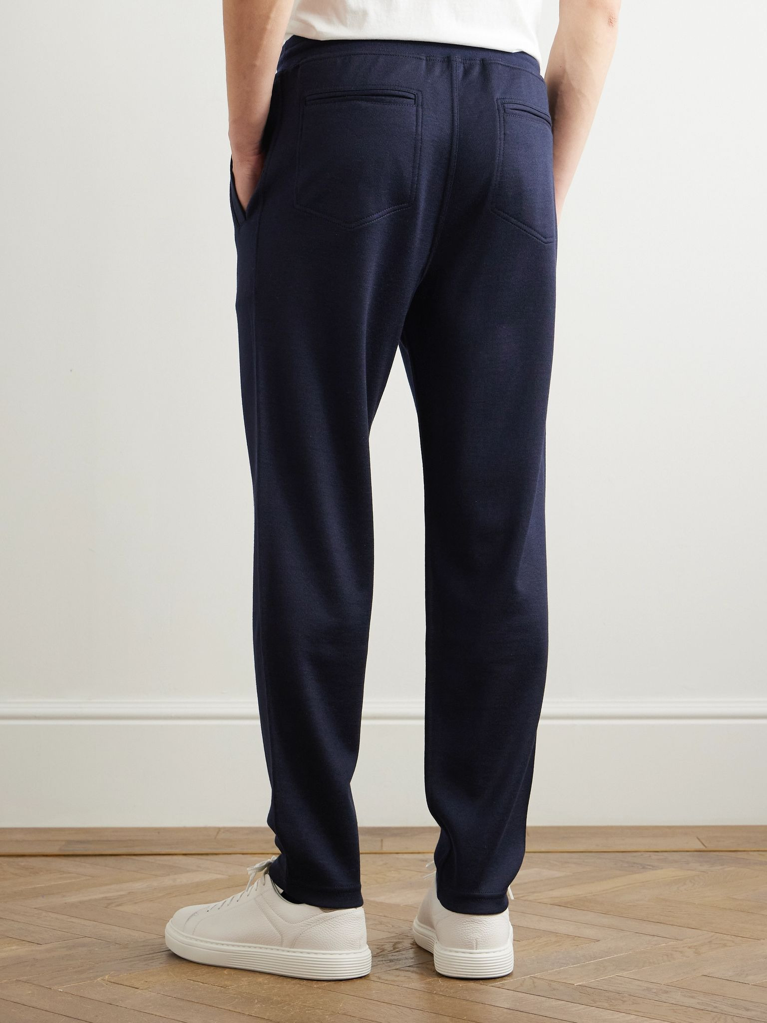 Tapered Cashmere-Blend Jersey Sweatpants Navy - 4
