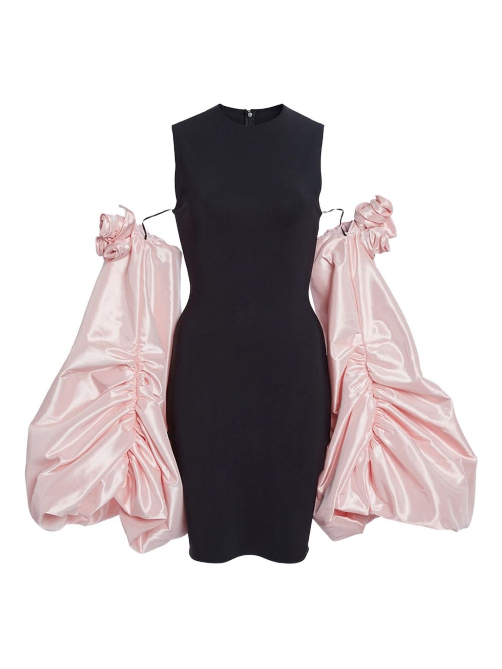 taffeta sleeved dress - 1
