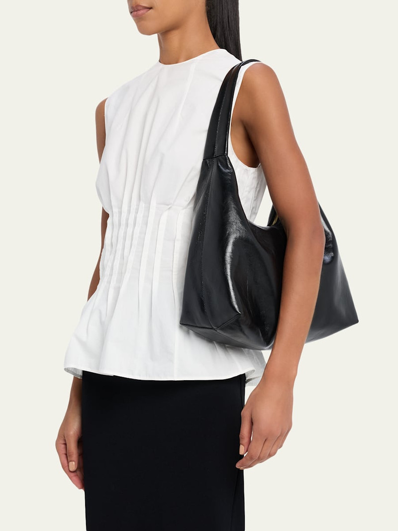 Mansur Gavriel Candy Crinkled Leather Hobo Bag outlook