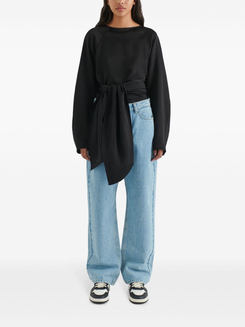 Diana tie-front satin top - 2