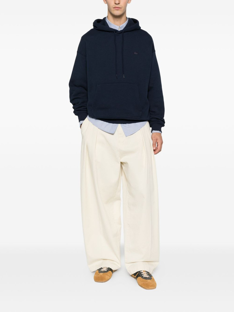 LACOSTE logo-patch drawstring hoodie outlook