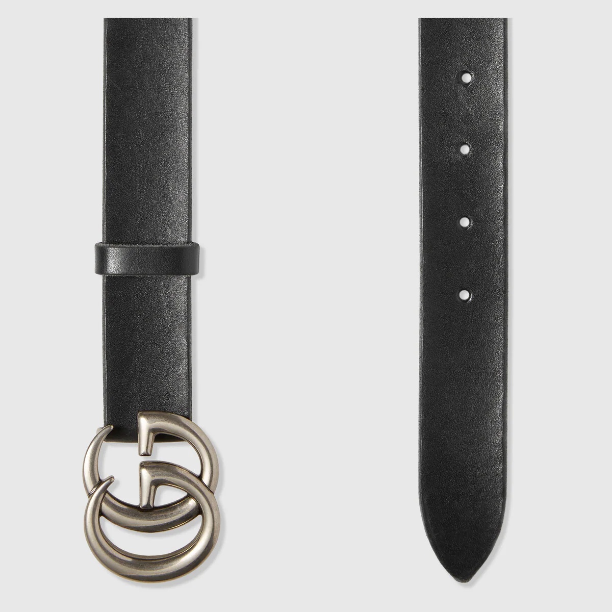 Leather belt with Double G buckle - 2