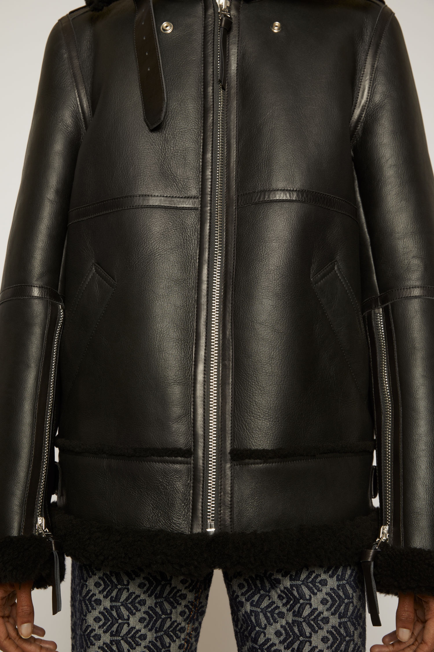 Shearling jacket black / black - 4