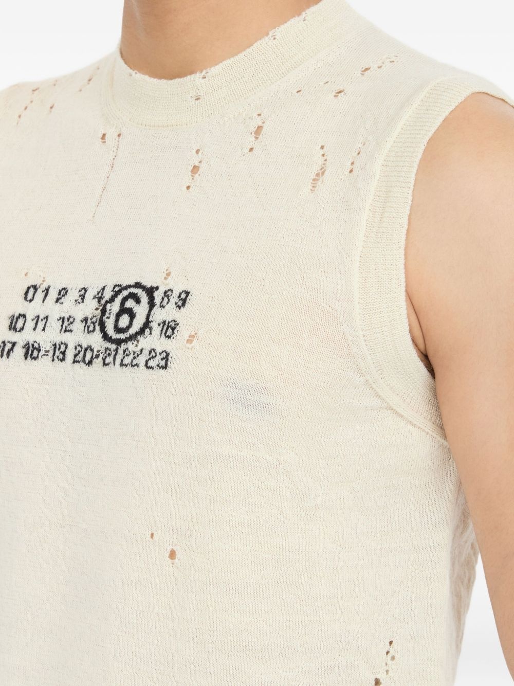 distressed sleeveless top - 6