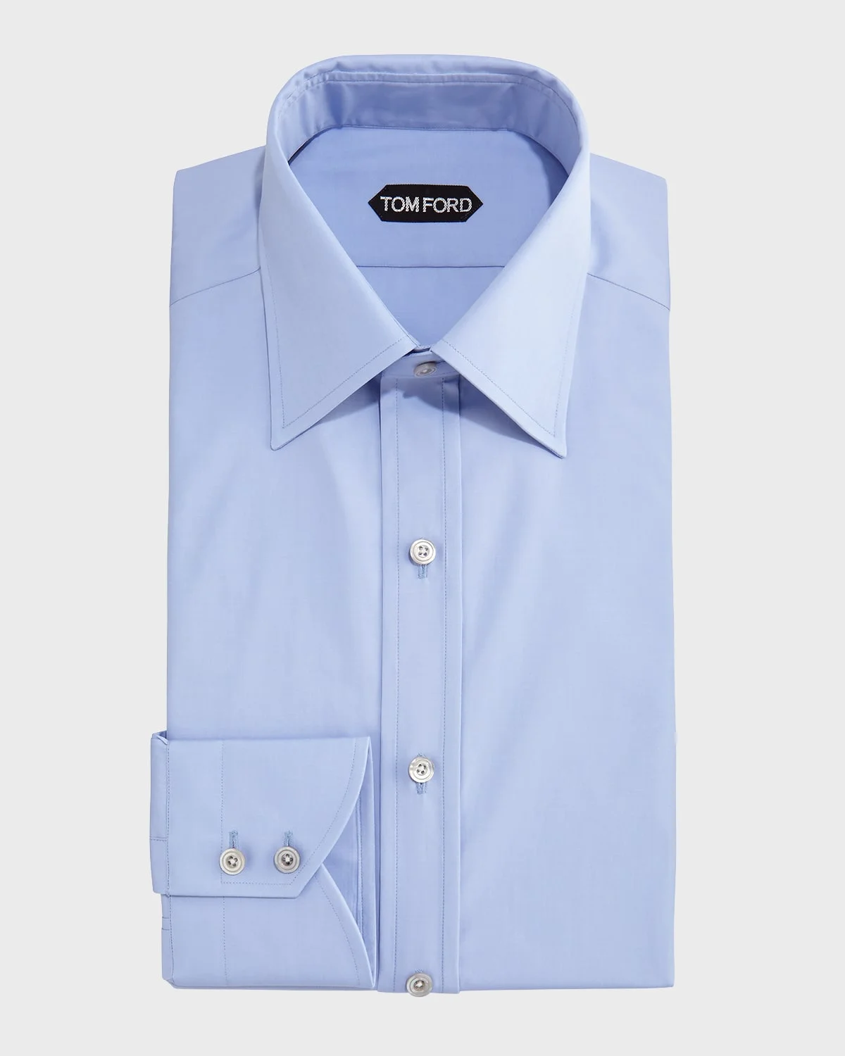Slim-Fit Classic Dress Shirt, Blue - 1