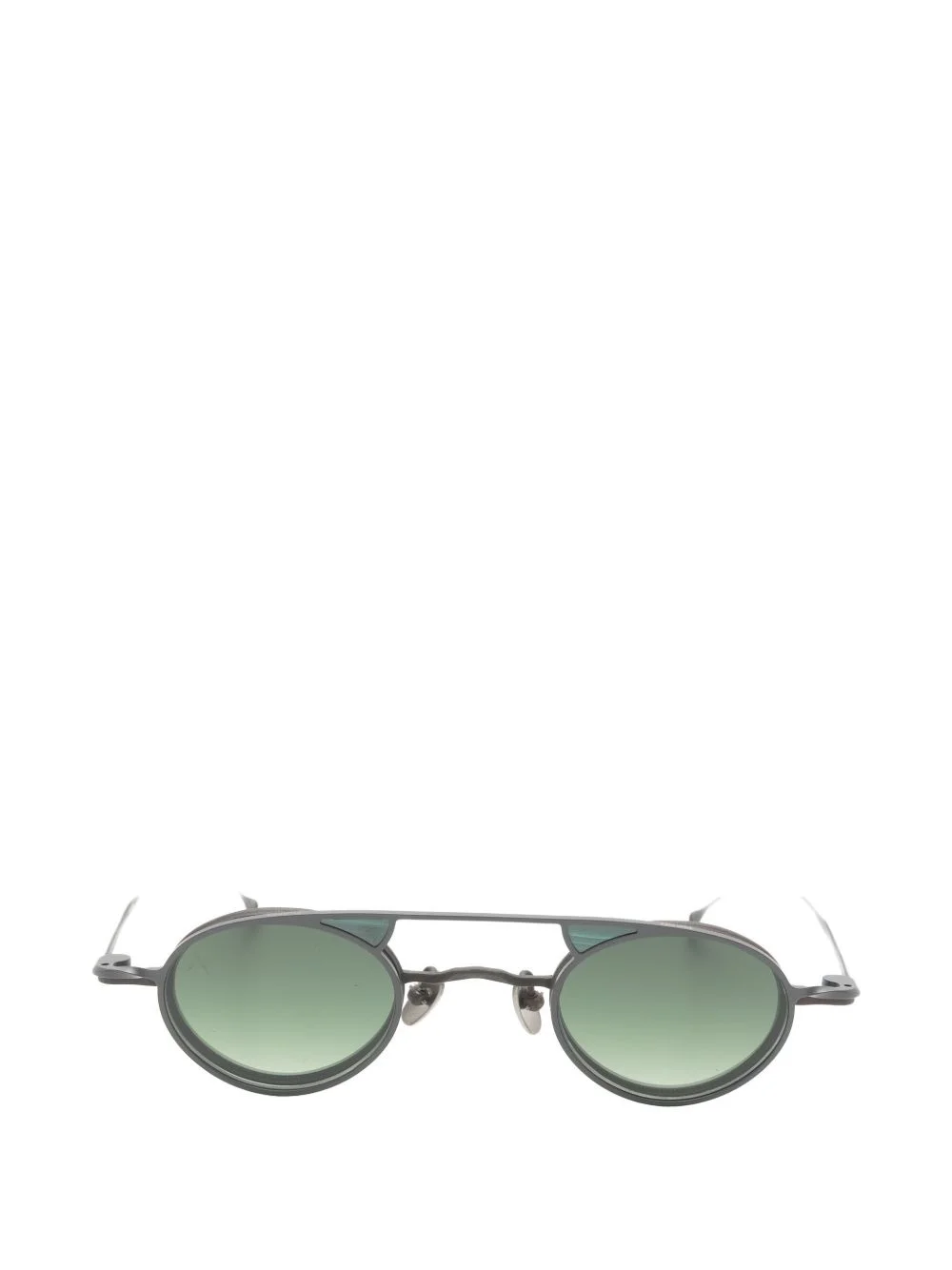 round-frame clip-on sunglasses - 1