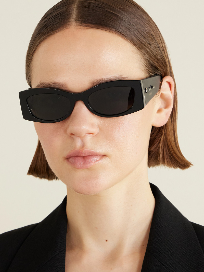 Dior Diorombre S1i Rectangular-frame Leather-trimmed Acetate Sunglasses outlook
