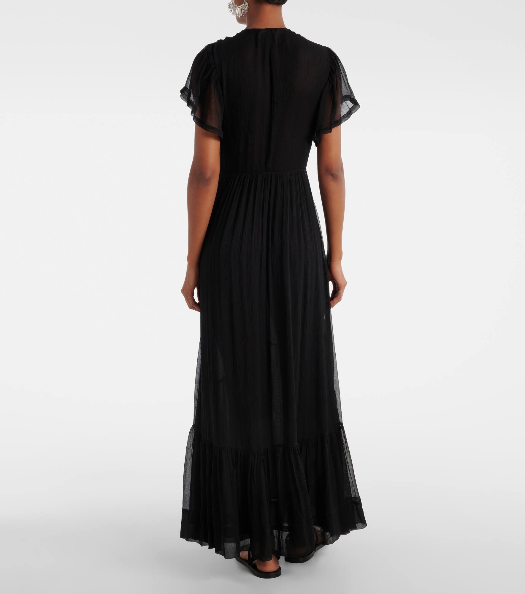 Agathe gathered silk maxi dress - 3