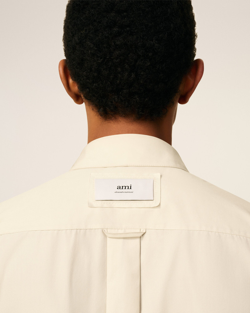 WHITE COTTON RAW EDGED STITCHING OVERSIZED SHIRT 7