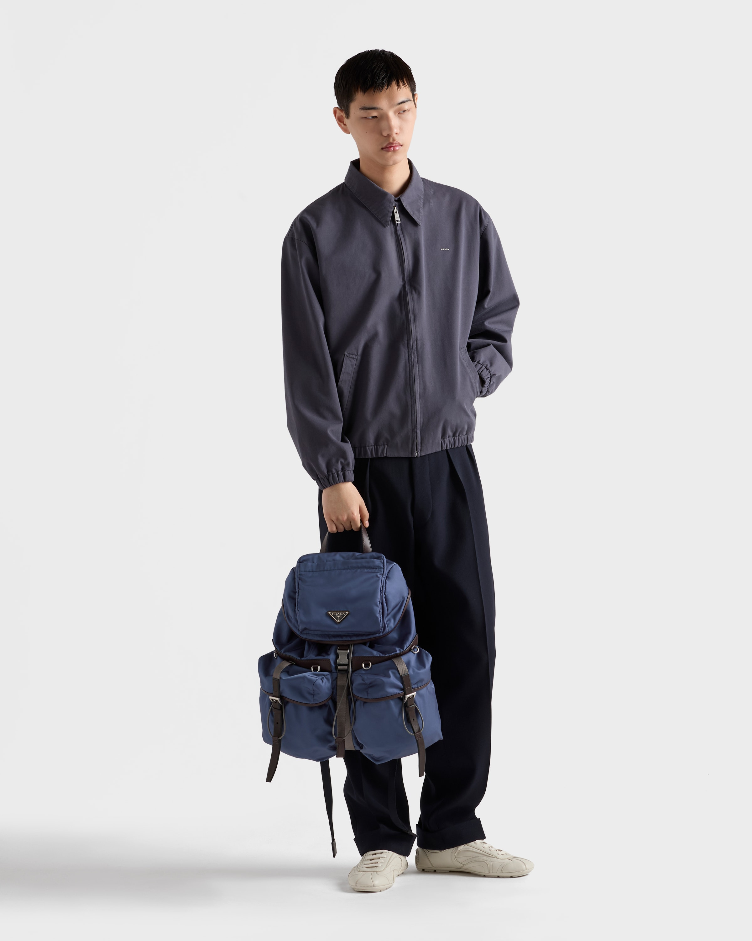 Re-Nylon and leather backpack - 8